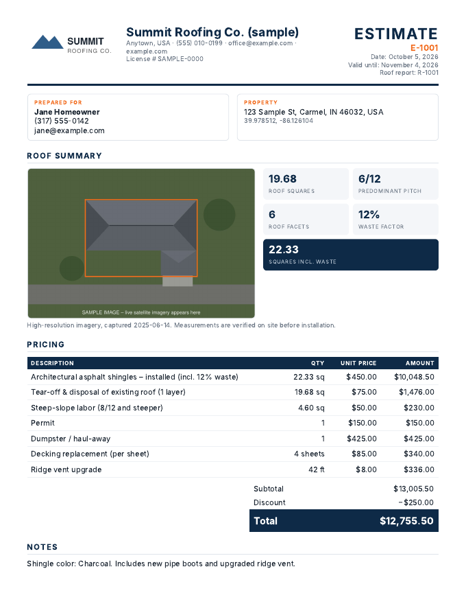Branded estimate